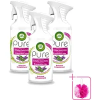 Air Wick 3 x Pure - Luchtverfrisser Spray - Essentiële Oliën - Lavendel - 250ml - Bulkverpakking - Luchtverfrisser - Douchemop - Lavendel