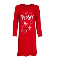 Temptation Dames Nachthemd - Lange Mouwen - Rood - Maat M