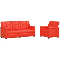 vidaXL Bankstel 2 pcs Rood Kunstleer