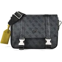 GUESS schoudertas Milano Messenger Bag Black donkergrijs