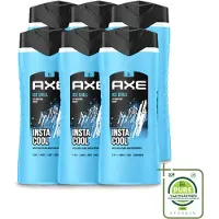 Axe 6 x XL - 3-in-1 Douchegel - Ice Chill - Icy Menthol - Insta Cool - 400 ml - Grootverpakking - Vaatwasstrips - Douchegel - Frisheid - Bevroren Munt - Citroen - 3-in-1