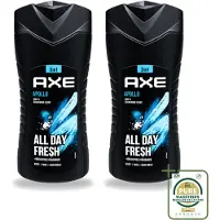 Axe 2 x - 3-in-1 Douchegel - Apollo - Sage & Cedarwoord - All Day Fresh - 400 ml - Wasstrips - Douchegel - Lichaam - Gezicht - Haar - Salie