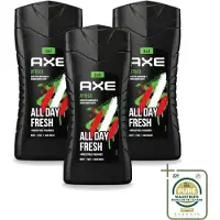 Axe 3 x - 3-in-1 Douchegel - Africa - Squeezed Mandarin & Sandalwood - 12hrs Long Lasting Scent - 250 ml - Wasstrips - Douchegel - Geur Mandarijn En Sandelhout - 3-in-1 - Lichaam - Gezicht
