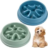 Famanu – Set van 2 anti-schrokbakken voor honden, langzame voerbak voor kleine en middelgrote huisdieren, interactieve slow feeder voor honden en katten