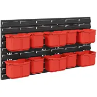 vidaXL Containerrek Zwart en Rood 77,5 x 2 x 39 cm