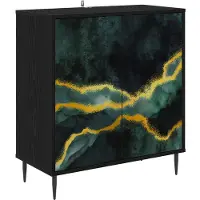 vidaXL Dressoir WIJHE, zwart, eikenlook, 69 x 33 x 76 cm