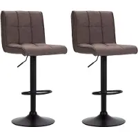 vidaXL Barkrukken 2 st stof taupe