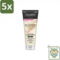 John Frieda 5 x – Conditioner – Blonde+ Repair Bond Building – Herstellend – 250 ml - Wasstrips - Herstel Blond Haar - Beschadigd Haar - Haar Versterken - Haar Glans - Haar Herstellen