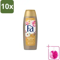 Fa 10 x - Oriental Moments - Douchecrème - Woestijnroos & Sandelhout - 250 ml - Bulkverpakking - Douchecrème - Douchemop - Woestijnroos