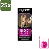 Syoss 25 x - Haarverf - Root Touch-up - BR1 Middenblond - 1 Haarkleuring - Bulkverpakking - Haartint - Douchemop - Uitgroeikleuring