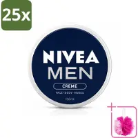 Nivea 25 x MEN - Crème - Bodycrème - 150 ml - Bulkverpakking - Crème voor mannen - Douchemop - Gezicht verzorging