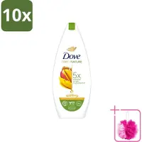 Dove 10 x Care By Nature - Uplifting - Douchegel - Mangoboter & Almond Extract - 225 ml - Bulkverpakking - Douchegel - Douchemop - Huidverzorging