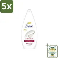 Dove 5 x Silky Velvet - Douchegel - Sulfaatvrij - 250 ml - Wasstrips - Douche Gel - Zijdezachte Huid - Sulfaatvrije Douche - Hydraterende Douche - Huid Verzorging