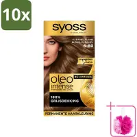 Syoss 10 x - Oleo Intense 6-80 - Haarverf - Permanente Haarkleuring - Caramelblond - Langdurige Kleur - Bulkverpakking - Haarkleur - Douchemop - Caramelblond