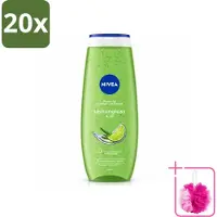 Nivea 20 x - Douchegel - Citroengras & Olieverzorging - Glad & Verfrissend Huidgevoel - 500 ml - Bulkverpakking - Douchegel - Douchemop - Natuurlijke oliën