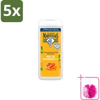 Le Petit Marseillais 5 x – Douche & Bad – Honing – 650 ml - Bulkverpakking - Douche en bad - Douchemop - Honing