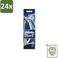 Gillette - Blue 2 - Wegwerpscheermesjes - Chromium Coating - 10 Scheermesjes - Voordeelverpakking - 24 stuks - blue 2 - Gromium coating