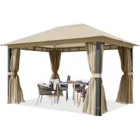 TOOLPORT Tuinpaviljoen 3x4m, 4 zijwanden, taupe