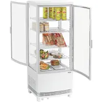 Bartscher Mini-koelvitrine - 98L - Wit - 4 Niveaus - Led - 425x425x1090mm