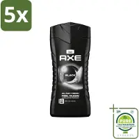 Axe 5 x - 3-in-1 Douchegel - Black - Frozen Pear & Cedarwoord - 12hrs Long Lasting Scent - 250 ml - Grootverpakking - Vaatwasstrips - Douchegel - Lichaam - Gezicht - Haar - Frisheid