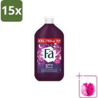 Fa 15 x - Mystic Moments - Bad- & Douchegel - Passiebloem - 750 ml - Bulkverpakking - Bad en douchegel - Douchemop - Passiebloem