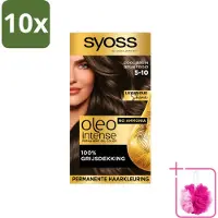 Syoss 10 x - Oleo Intense 5-10 - Haarverf - Permanente Haarkleuring - Cool Bruin - Langdurige Kleur - Bulkverpakking - Haarkleur - Douchemop - Haarkleuring