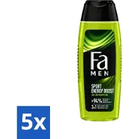 Fa 5 x Men - Sport Energy Boost - Doucemiddel - Voor Lichaam, Haar & Gezicht - 250 ml - Voordeelverpakking - 5 stuks