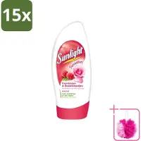 Sunlight 15 x - Douchegel - PH Neutraal - Rozen En Frambozen - 250 ml - Bulkverpakking - Douchegel - Douchemop - Zachte reiniging