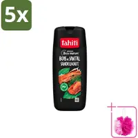 Tahiti 5 x – Douchegel – Sandelhout - 315 ml - Bulkverpakking - Douchegel - Douchemop - Sandelhout