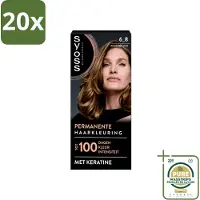 Syoss 20 x - Permanent Coloration 6-8 - Haarverf - Permanente Haarkleuring - Donkerblond - Grijsdekking - Wasstrips - Haarkleuring - Permanent Haarkleuring - Donkerblond - Grijsdekking - Haarverf