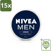 Nivea 15 x MEN - Crème - Bodycrème - 150 ml - Grootverpakking - Vaatwasstrips - Crème Voor Mannen - Gezicht Verzorging - Lichaam Verzorging - Handen Verzorging - Droge Huid