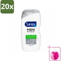 Sanex 20 x – Douchegel – Men Active Fresh – 400 ml - Bulkverpakking - Douchegel voor mannen - Douchemop - Frisheid