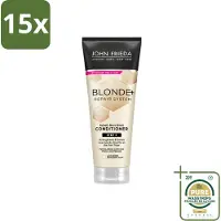 John Frieda 15 x – Conditioner – Blonde+ Repair Bond Building – Herstellend – 250 ml - Wasstrips - Herstel Blond Haar - Beschadigd Haar - Haar Versterken - Haar Glans - Haar Herstellen