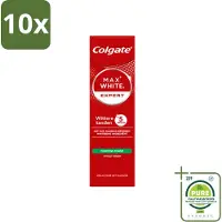 Colgate 10 x – Max White Expert Purifying Power – Tandpasta – 75 ml - Grootverpakking - Vaatwasstrips - Tandpasta - Witte Tanden - Glimlach Verhelderen - Waterstofperoxide - Koffie En Thee Vlekken