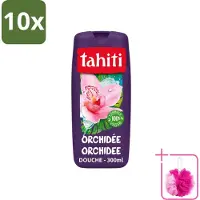 Tahiti 10 x - Douchegel - Orchidee - 100% Vegan - 300 ml - Bulkverpakking - Douchegel orchidee - Douchemop - Orchidee geur