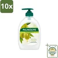 Palmolive 10 x - Milk & Olive - Handzeep Met Pomp - Verzorgend & Mild - 500 ml - Wasstrips - Handzeep - Melk En Olijf - Verzorgende Handzeep - Mild Handzeep - Handzeep Met Pomp