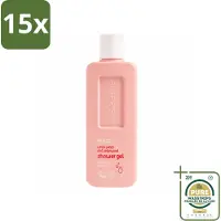 Seepje 15 x - Douchegel - Natuurlijke Geur - Witte Perzik en Cederhout - 300 ml - Wasstrips - Douchegel - Natuurlijke Douchegel - Witte Perzik En Cederhout - Zachte Douchegel - Huidverzorging