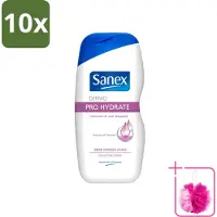 Sanex 10 x Dermo - Pro Hydraterend - Douchecrème - Zeer Droge Huid - 500 ml - Bulkverpakking - Hydratatie huid - Douchemop - Droge huid