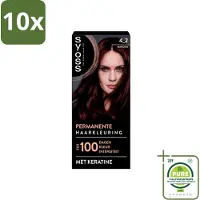 Syoss 10 x - Coloration 4-2 Mahonie - Haarverf - Grijsdekking - Vermindert Haarbreuk - Grootverpakking - Vaatwasstrips - Haarkleuring - Permanente Haarkleuring - Grijsdekking - Keratine - Haarkleur