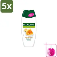 Palmolive 5 x – Douchecrème – Milk & Honey - 250 ml - Bulkverpakking - Douchecrème - Douchemop - Voedende douchecrème