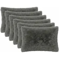 vidaXL Kussen 6 st HEERLEN Lichtgroen 30 x 50 cm PV Fleece