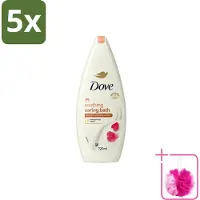 Dove 5 x – Badcrème – Soothing Almond Oil & Hibiscus – 720 ml - Bulkverpakking - Douchegel - Douchemop - Huidverzorging