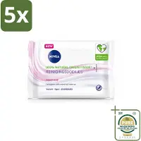 Nivea 5 x - Reinigingsdoekjes - Verzachtend - Droge Huid - Verwijdert Waterbestendige Make-up - 25 Doekjes - Wasstrips - Gezichtsreiniging - Droge Huid - Make-up Verwijderen - Amandelolie - Hydra Iq