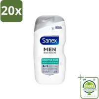 Sanex 20 x – Douchegel – Men Sensitive – 400 ml - Grootverpakking - Vaatwasstrips - Gevoelige Mannenhuid - Douchegel - Scheergel - Lichaamsschoonheid - Gezichtsverzorging