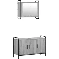 vidaXL Badkamerkast set 2 st Grijs Sonoma 65,5 x 34 x 61 cm