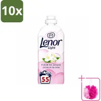 Lenor 10 x Light - Wasverzachter - Jasmijnbloem - Fris & Zacht - 55 Wasbeurten - Bulkverpakking - Wasverzachter - Douchemop - Jasmijn