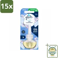 Glade 15 x - Navulling Elektrische Olie - Pure Clean Linen - Zonder Houder - Wasstrips - Luchtverfrisser - Geur - Fris - Essentiële Oliën - Geurafgifte