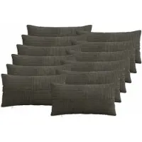 vidaXL Kussensloop 12 st ALMELO Antracietkleurig 40 x 80 cm corduroy