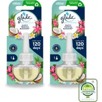 Glade 2 x - Navulling Elektrische Olie - Exotic Tropical Blossoms - Zonder Houder - Grootverpakking - Vaatwasstrips - Tropische Geur - Monoi Olie - Exotische Bloemen - Kokosmelk - Geurhoudend