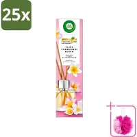 Air Wick 25 x - Geurstokjes - Delicate Frangipani Bloemen - Essentiële Oliën - 40 ml - Bulkverpakking - Geurstokjes - Douchemop - Frangipani